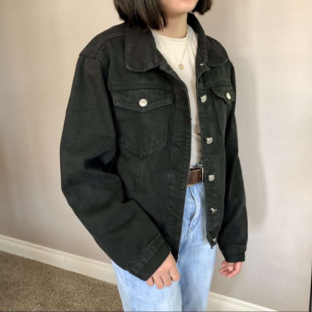 black jean jacket